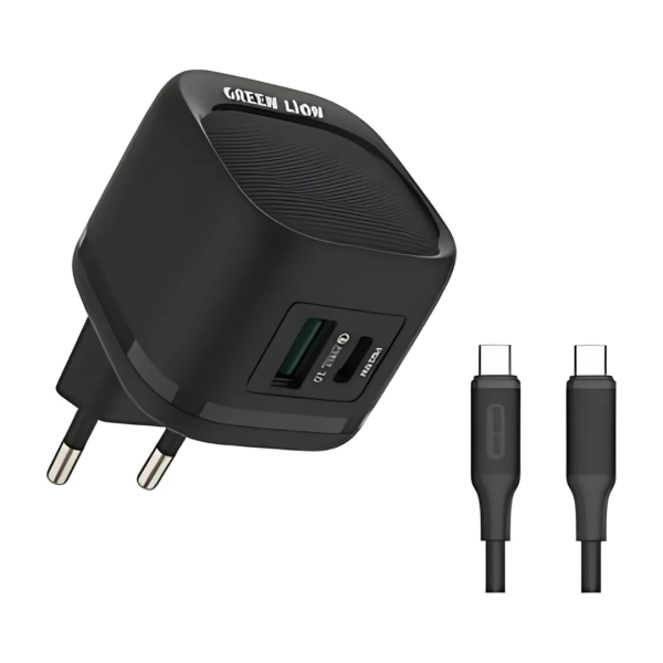 Green Lion PD 20W + QC Wall Charger With USB-C To USB-C Cable