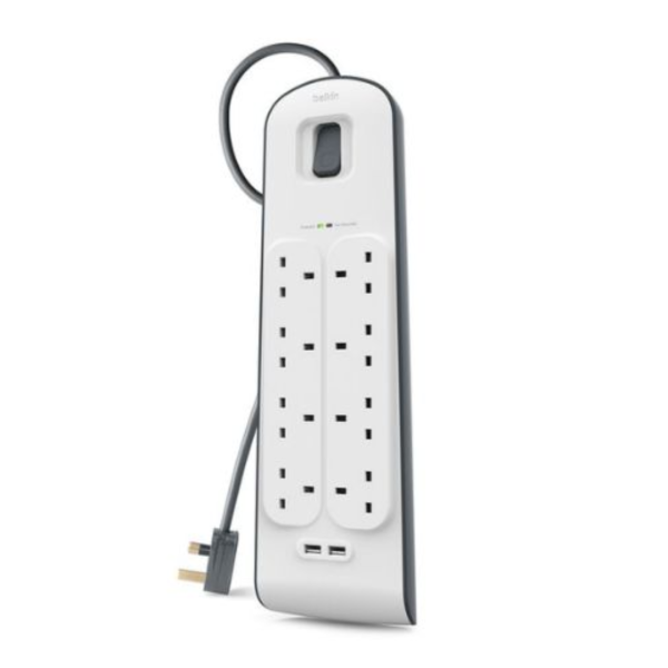 Belkin 8-Outlet Surge Protector with 2M Cord + 2 USB
